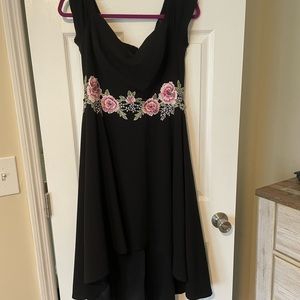 EUC black high low off the shoulder dress